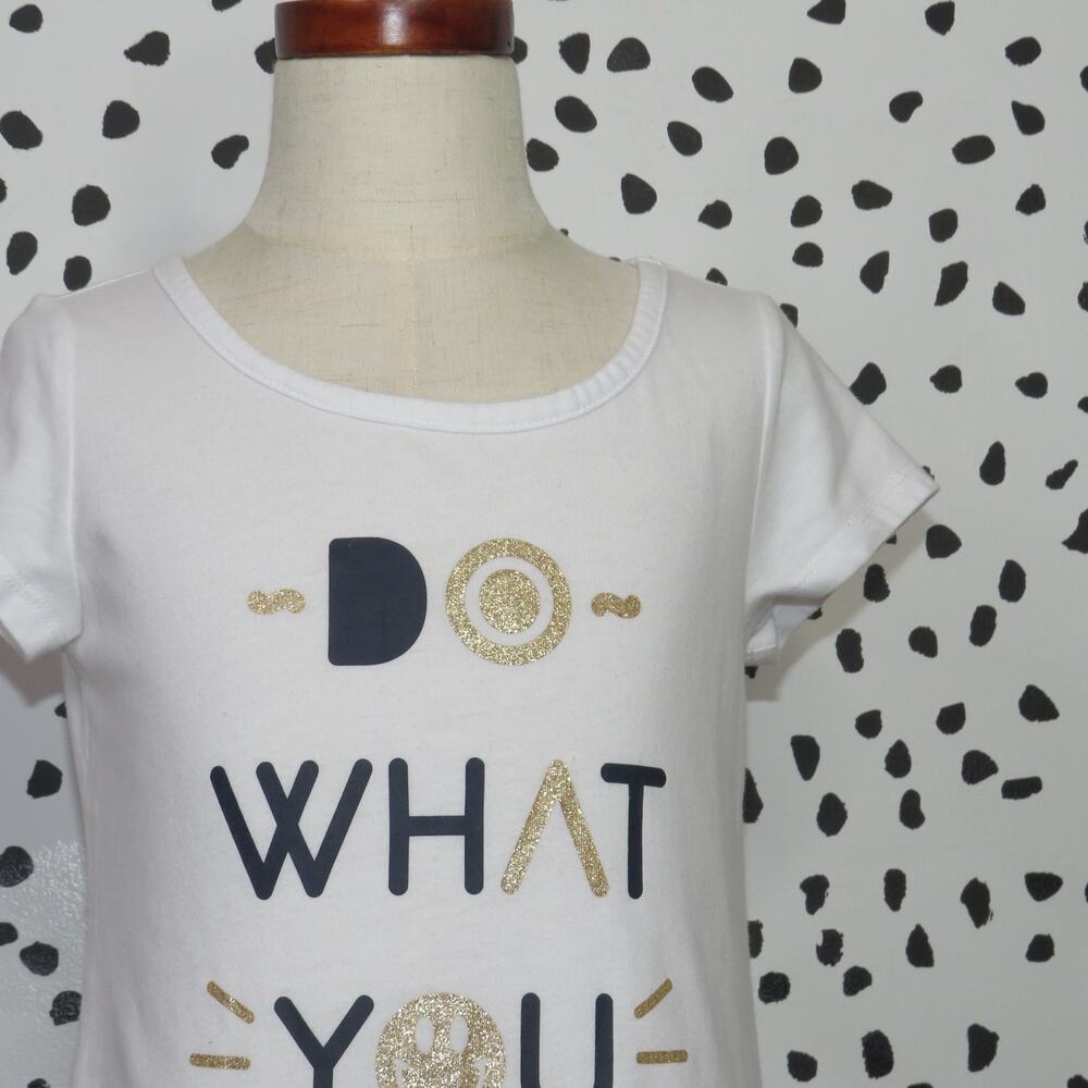 Simply Styled White Do What You Want Girls High Low Graphic T-Shirt - Picture 2 of 7